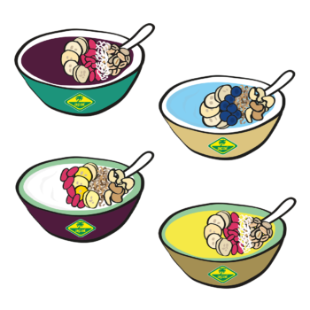 Marketingmateriaal voor Acai bowls en smoothies