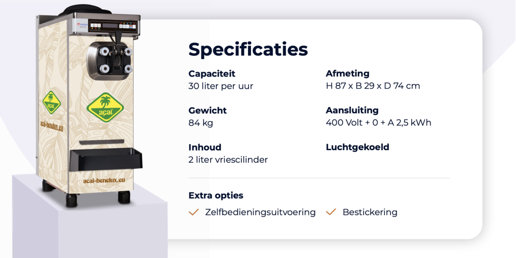 Nissei acai softserve acai ij machine machine compact Product handleiding
