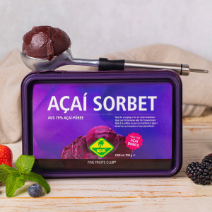 Schepbare Acai scoopable acai klaar voor gebruik in Kg verpakking vooraanzicht